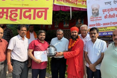 Attended blood donation camp at Desh Bhakti Smarak, Rohtak, on 3rd Punyatithi of Baba Premdas Ji, with PGIMS support.